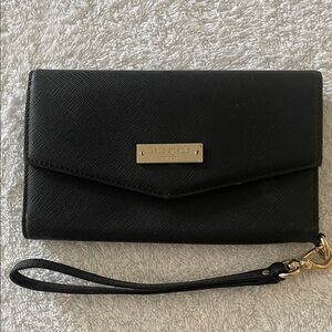 Kate Spade Black Clutch with Gold Accents